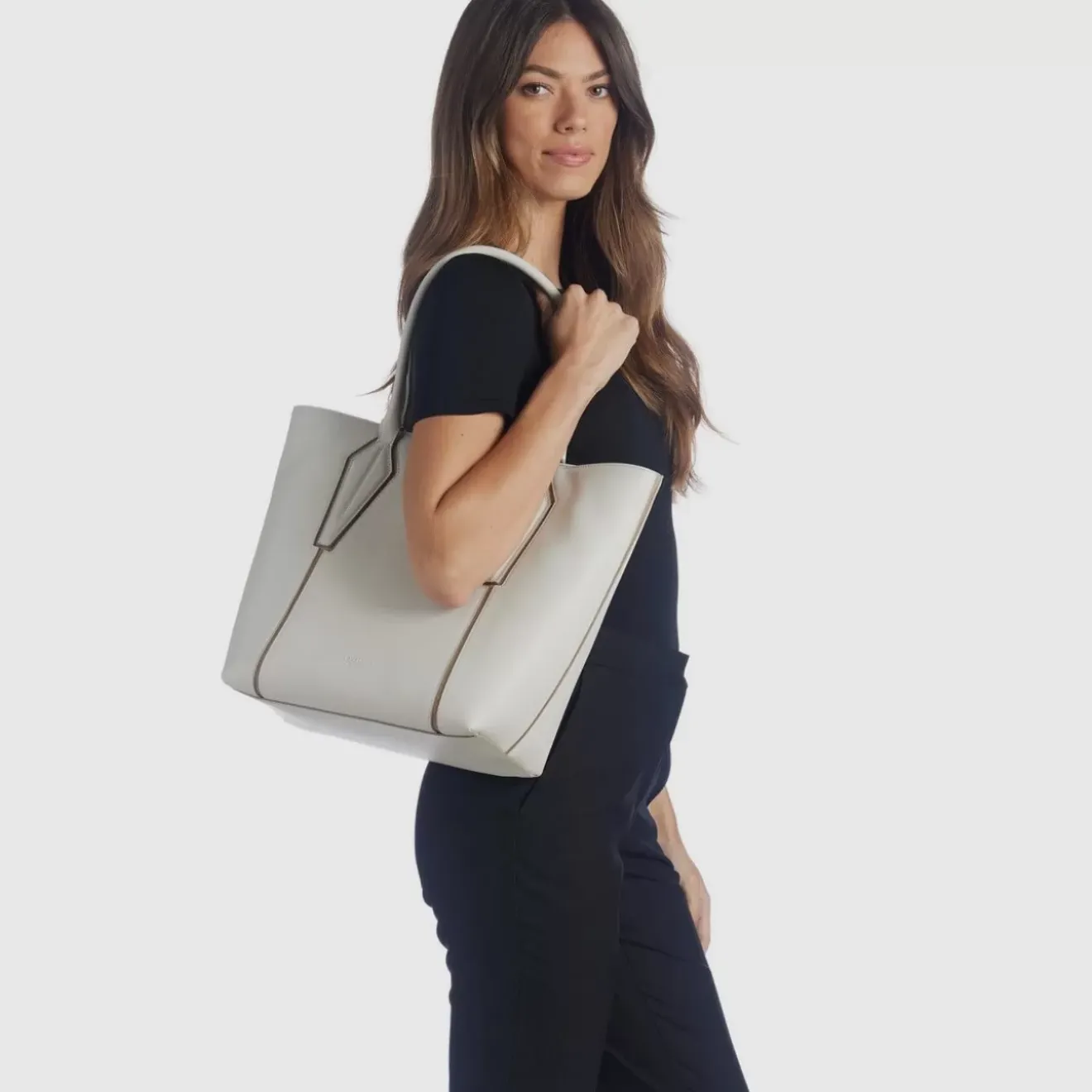 Handbags-Aquatalia Alessandria Tote Off White