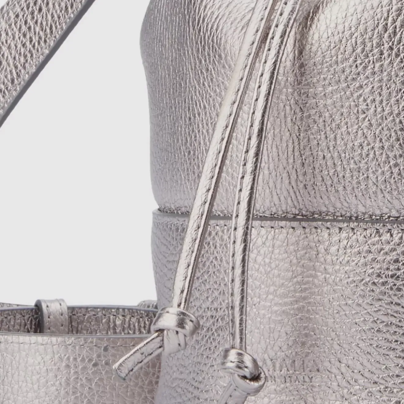 Handbags-Aquatalia Bari Bucket Platinum