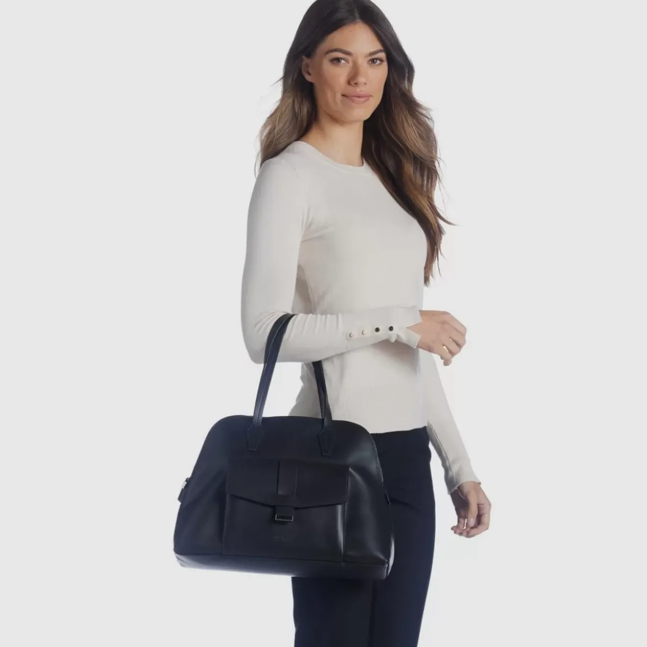 Handbags-Aquatalia Florence Top Handle Black