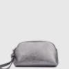 Handbags-Aquatalia Medium Zip Wristlet Silver