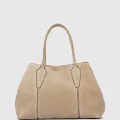 Handbags-Aquatalia Parma Carryall Light Taupe