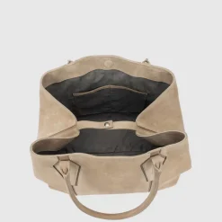 Handbags-Aquatalia Parma Carryall Light Taupe