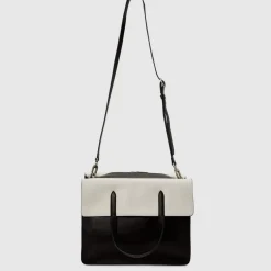 Handbags-Aquatalia Petra Tote Black/Off White