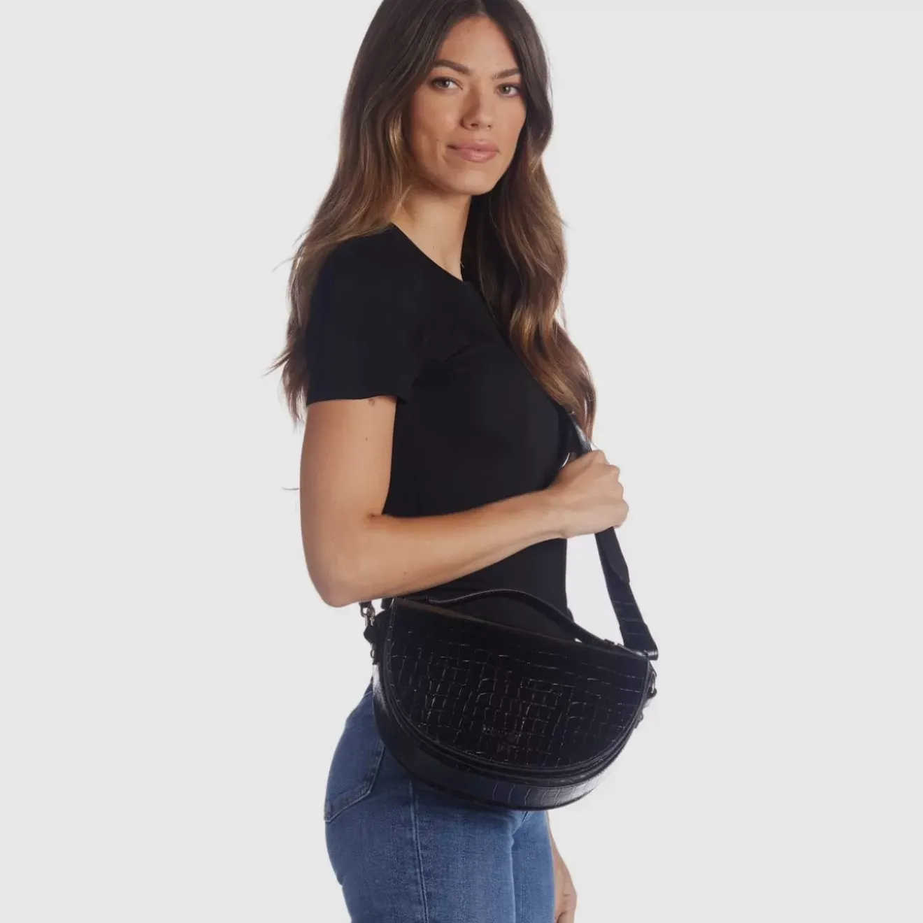Handbags-Aquatalia Siena Crossbody Black