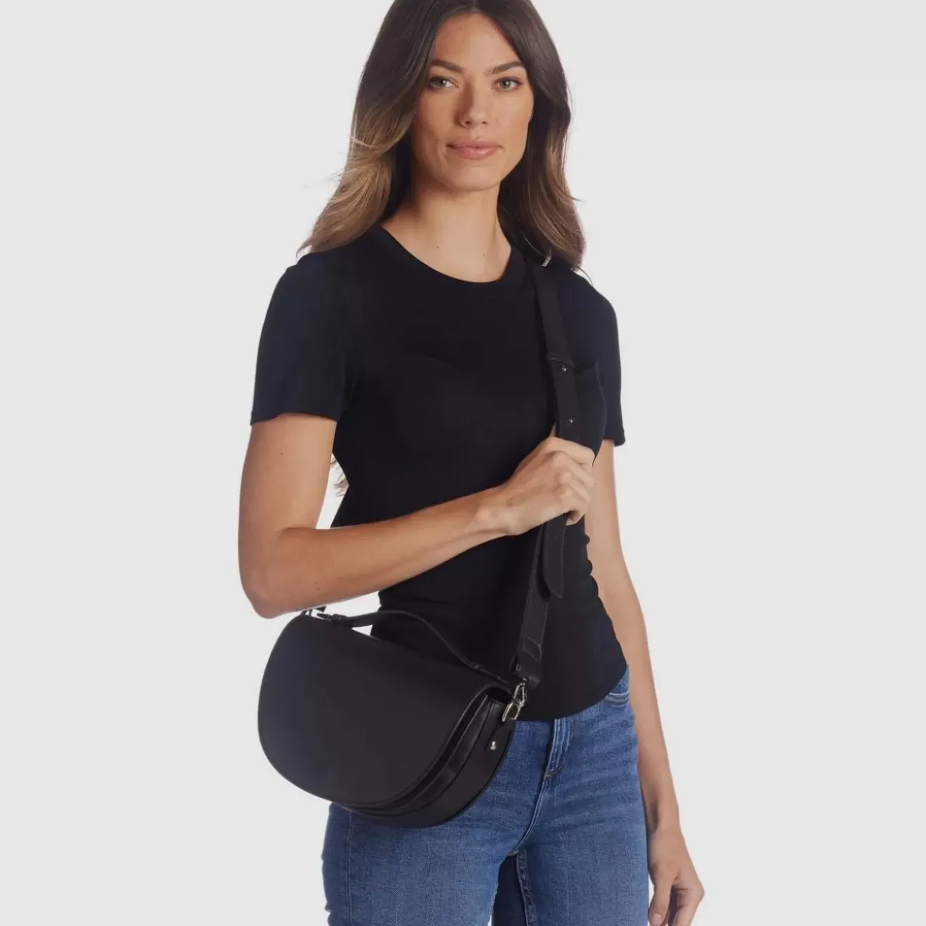 Handbags-Aquatalia Siena Crossbody Black